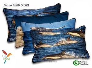 Dolphins Decorative Throw Pillow 17.25" x 11.5"| Pillow and cover with zipper - Picture 1 of 4