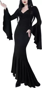 NEW 2XL Women's Morticia Addams Addams family dress Costume Maxi Dress QUALITY - Picture 1 of 4