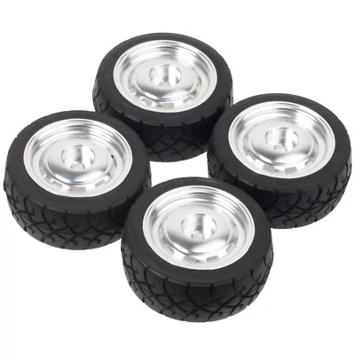 Aluminum Dish Wheel Rims & Rubber Tire for Tamiya SW-01 Lunch Box Mini M-Chassis - Image 1 of 4
