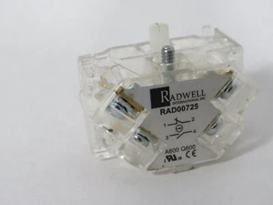 Radwell RAD00725 30mm Clear Pushbutton Contact Block 1NC 1NO *Shelf Wear* NOP - Picture 1 of 2