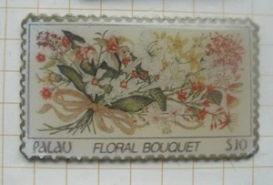 PALAU / FLORAL BOUQUET / POST STAMP ..............Pin (167c) - Picture 1 of 1