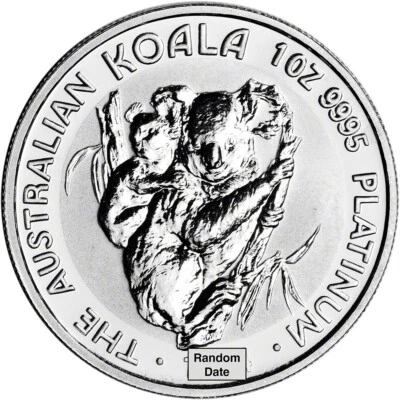 Koala Australia Platino (1 oz) $100 - BU - Fecha aleatoria Foto 1 de 2