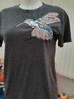 " River Island" Logo Grey  Top With Sequinned Pattern Size 10