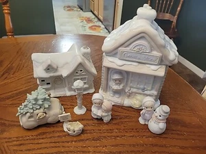 Enesco Precious Moments Sugar Town LOT OF 7 Canister/Cookie Jar House Car Puppy - Picture 1 of 9