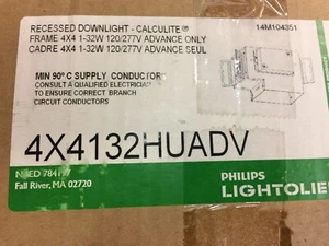 PHILLIPS LIGHTOLIER 4X4132HUADV RECESSED DOWN LIGHT W/LAMPS - Picture 1 of 3