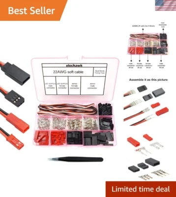 Versatile 40 Set Servo Connector Kit for RC Cars, Drones & More - 22AWG Cables - Image 1 of 4