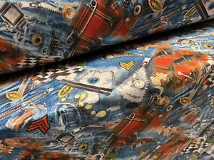 Soft Handle Single Jersey Dress Fabric, Per Metre - Steampunk Tartan Print - Picture 1 of 4