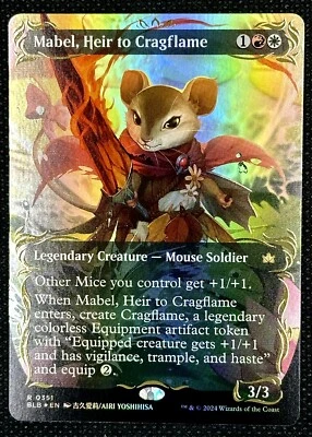 MTG Mabel, Heir to Cragflame (Borderless Raised Foil) Bloomburrow BLB EN R 0351 - Image 1 of 2