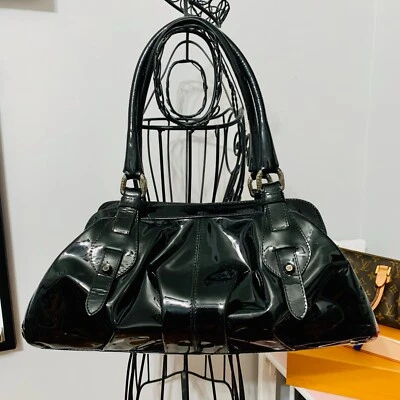 STUART WEITZMAN PATSASSO DOCTOR BLACK SOFT PATENT LEATHER BAG GR89371 - Image 1 of 4