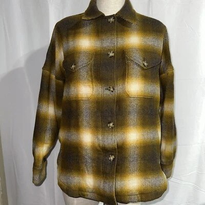 Pendleton Wool Shirt Jacket Women’s Size L Brown/yellow  Foto 1 de 4