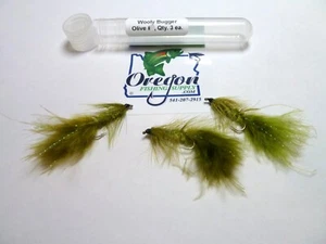 Wooly Bugger, Olive #8, 3 fly. FREE shipping on All Additional items! - Imagen 1 de 5