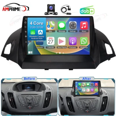 AMPRIME DAB+ Android 15 autoradio carplay per Ford C-Max 2011-2015 Kuga 2013-15 navigatore GPS