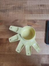 Vintage Tupperware Complete Set of 5 Yellow Nesting Measuring Cups 1/3 to 1 Cup