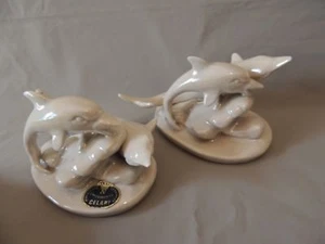 Capodimonte Celani Collectible Dolphins Porcelain - Picture 1 of 11