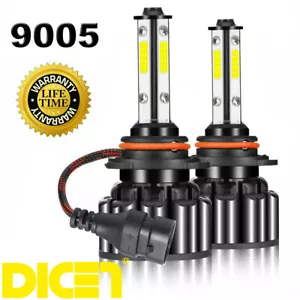 4-Side COB LED Headlight Bulb Kit 9005 HB3 2000W 300000LM 6500K High Beam White - Picture 1 of 12