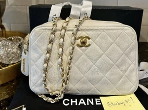 Authentic Chanel Mini Caviar Camera Crossbody Bag 24K GHW - Picture 1 of 13