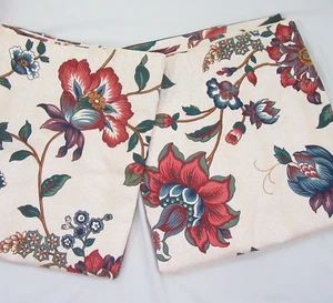 Waverly Salem Towne House Jacobean Floral Custom 2pc 102x120 Drapery Panel Set - Picture 1 of 5