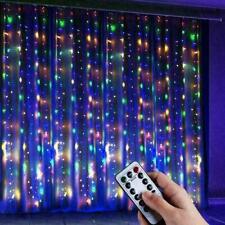 300LED/10ft Curtain Fairy Lights USB String Light w/ Remote Birthday Party Decor
