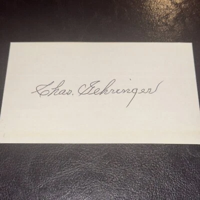 Charlie Gehringer Autographed Signed 3x5 Index Card BAS Beckett Authenticated - Image 1 of 3