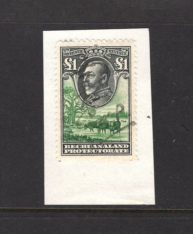 M4560 Bechuanaland - Bechuanaland Protectorate 1932 SGB65 - £1 grey-green/green Cover