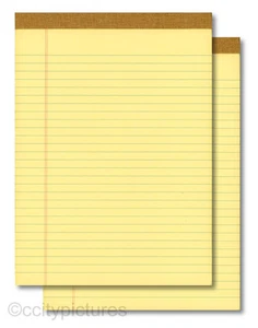 (2) 8.5" x 11" (100) Sheet Yellow Writing Paper Note Pads - Made in USA - New - Picture 1 of 1