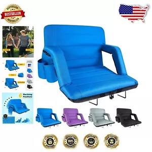 Folding Stadium Chairs with Back and Cushion - Comfortable 22.5" Bleacher Seats - Picture 1 of 9