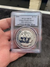 2009 10 YN 1 Oz Chinese Silver Panda 30th Anniversary PCGS MS70