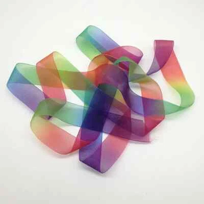 Organza Chiffon Rainbow Ribbon 10Yards 1 In Width For Gift Wrapping Party Decor - Image 1 of 4