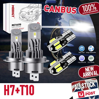 H7+T10 LED Headlight Error Free For Holden Astra 2006-2009 Replacement Halogen - image 1 of 4