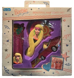 Barbie BEAUTIFUL HAIR 1994 Vanity Set Mattel Kid Care 3 pièces BOITE BLANCHE neuve sans boîte - Photo 1/6