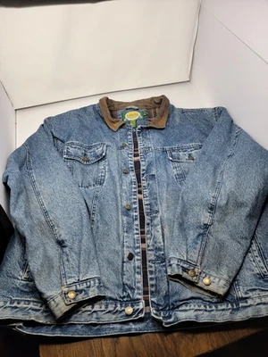 Chaqueta Vaquera Cabela’s Vintage 3XL Alta Marrón Cuello Forrado Franela  Foto 1 de 4