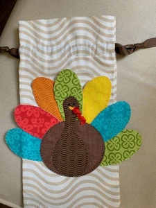 Handgefertigte Stoff-Geschenktüte mit großer Türkei 12 x 6 Zoll NEU L@@K wie süß es ist - Bild 1 von 5