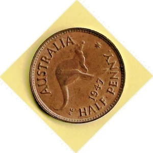AUSTRALIA - 1947 KING GEORGE VI ONE HALF PENNY - Foto 1 di 2