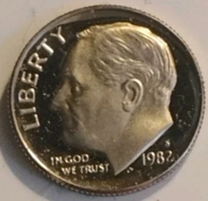 1982-S San Francisco Roosevelt Dime Proof Coin RPM Deep Cameo #3020 - Picture 1 of 8