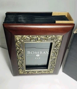 Bombay Co 4x6 Photo Album 36 Pages (2 sided) 2005 NIB Wood Metal - Picture 1 of 14