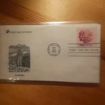 Flowers of America 1981 FDC 4/23/81 lot of 4 Dahlia,Lily,Camelia,Rose -18 Cent  - Image 1 of 4