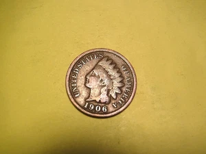 Indian Head One Cent Münze 1906 - gut zirkuliert - Bild 1 von 2