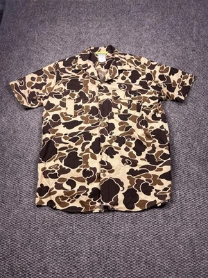 Camisa de pared vintage para hombre X grande alta manga corta camuflaje caza abotonada años 80 Foto 1 de 4