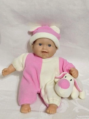 Berenguer LOTS TO CUDDLE BABIES -8"-Huggable Soft Doll JC Toys with Puppy-Pink - Image 1 of 4