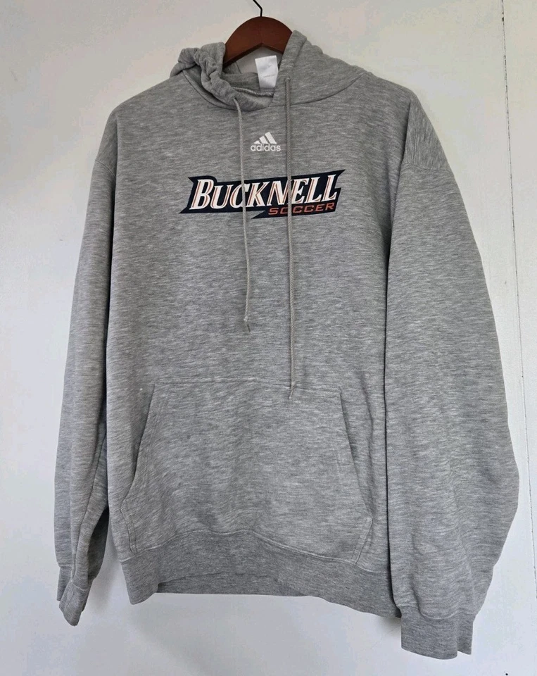 Sudadera con Capucha Bucknell University Para Hombre L Adidas Gris Fútbol Bisonte Pullover Colegial Foto 1 de 4