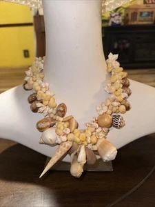 Puka Shell, Cowrie, Bead Necklaces Beach Surf Hawaii 20” - Picture 1 of 6