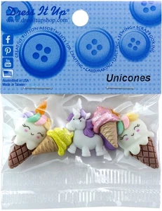 6 Pack - Dress It Up Embellishments-Unicones - DIUBTN-1G5L7 - Picture 1 of 1