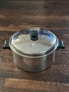 Saladmaster Stainless Steel T304S 6 Quart Stock Pot Dutch Oven w/ Vapo Lid NICE - Picture 1 of 5