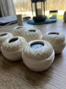 Lot Of 6 Spools, 10 Gram Pearle Brilliance Embroidery Thread , Hardanger, France - Picture 1 of 5