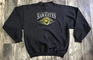 Vintage 90s Iowa Hawkeyes Sweater Adult Large Black Crewneck Sweatshirt Mens - Bild 1 von 4