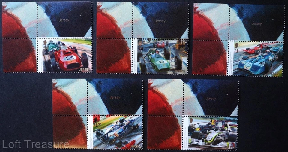 Jersey Stamps: "F1 British World Champions" Part 1 MNH TLC Selv 5v Mint Set 2021 - Image 1 of 1