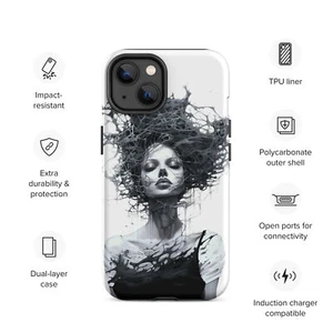 Funda Resistente para iPhone con Diseño de Moda Surrealista Niña Arte Moda - Imagen 1 de 1