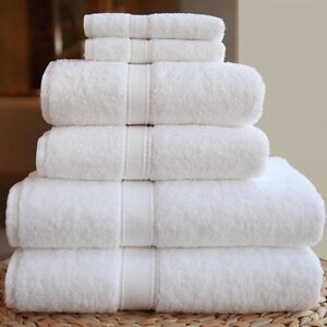 14 Pieces Egyptian Cotton Bath Sheet Set 600GSM White Bath Sheet Bath Face Wash