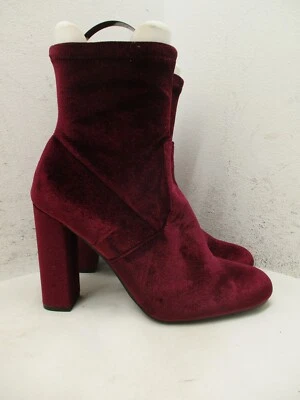 Steve Madden EDIT Botas al Tobillo de Terciopelo Magenta con Cremallera Tacón Alto para Mujer Talla 8 M Foto 1 de 4