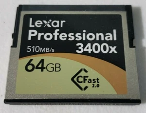 Lexar 64GB Professional CFast 2.0 3400x Memory Card 510MB/s Read Speed - Picture 1 of 2